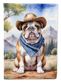 English Bulldog Cowboy Welcome Garden Flag Mailbox Flag Decorative Yard Flag Banner Outside Patio Artwork Yard Flower Beds, Garden Size, Multicolor (Default: Default)