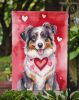 Australian Shepherd My Valentine Garden Flag Mailbox Flag Decorative Yard Flag Banner Outside Patio Artwork Yard Flower Beds, Garden Size, Multicolor
