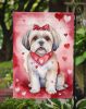 Lhasa Apso My Valentine Garden Flag Mailbox Flag Decorative Yard Flag Banner Outside Patio Artwork Yard Flower Beds, Garden Size, Multicolor