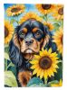 Cavalier Spaniel in Sunflowers Garden Flag Mailbox Flag Decorative Yard Flag Banner Outside Patio Artwork Yard Flower Beds, Garden Size, Multicolor
