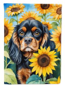 Cavalier Spaniel in Sunflowers Garden Flag Mailbox Flag Decorative Yard Flag Banner Outside Patio Artwork Yard Flower Beds, Garden Size, Multicolor (Default: Default)