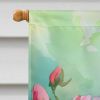 Indiana Peonies in Watercolor House Flag Large Porch Sleeve Pole Decorative Outside Yard Banner Artwork Wall Hanging, Polyester, House Size