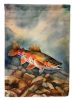 Brook Trout House Flag Large Porch Sleeve Pole Decorative Outside Yard Banner Artwork Wall Hanging, Polyester, House Size, Multicolor