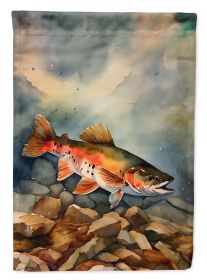 Brook Trout House Flag Large Porch Sleeve Pole Decorative Outside Yard Banner Artwork Wall Hanging, Polyester, House Size, Multicolor (Default: Default)