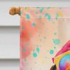 Mastiff Hippie Dawg House Flag Large Porch Sleeve Pole Decorative Outside Yard Banner Artwork Wall Hanging, Polyester, House Size, Multicolor