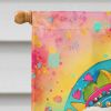 Shih Tzu Hippie Dawg House Flag Large Porch Sleeve Pole Decorative Outside Yard Banner Artwork Wall Hanging, Polyester, House Size, Multicolor