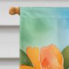 Florida Orange Blossom in Watercolor House Flag Large Porch Sleeve Pole Decorative Outside Yard Banner Artwork Wall Hanging, Polyester, House Size
