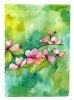 Virginia American Dogwood in Watercolor House Flag Large Porch Sleeve Pole Decorative Outside Yard Banner Artwork Wall Hanging, Polyester, House Size