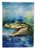 Crocodile House Flag Large Porch Sleeve Pole Decorative Outside Yard Banner Artwork Wall Hanging, Polyester, House Size, Multicolor