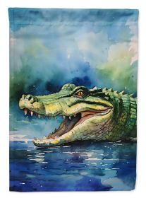 Crocodile House Flag Large Porch Sleeve Pole Decorative Outside Yard Banner Artwork Wall Hanging, Polyester, House Size, Multicolor (Default: Default)