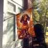 Dachshund Fall House Flag Large Porch Sleeve Pole Decorative Outside Yard Banner Artwork Wall Hanging, Polyester, House Size, Multicolor