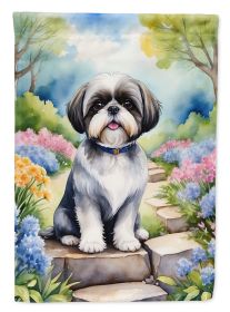 Shih Tzu Spring Path Garden Flag Mailbox Flag Decorative Yard Flag Banner Outside Patio Artwork Yard Flower Beds, Garden Size, Multicolor (Default: Default)