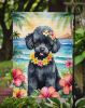 Black Poodle Luau Garden Flag Mailbox Flag Decorative Yard Flag Banner Outside Patio Artwork Yard Flower Beds, Garden Size, Multicolor
