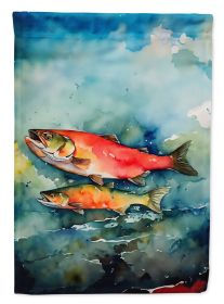 Salmon House Flag Large Porch Sleeve Pole Decorative Outside Yard Banner Artwork Wall Hanging, Polyester, House Size, Multicolor (Default: Default)