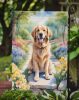 Golden Retriever Spring Path Garden Flag Mailbox Flag Decorative Yard Flag Banner Outside Patio Artwork Yard Flower Beds, Garden Size, Multicolor