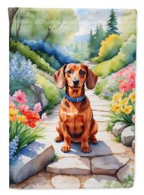 Dachshund Spring Path Garden Flag Mailbox Flag Decorative Yard Flag Banner Outside Patio Artwork Yard Flower Beds, Garden Size, Multicolor (Default: Default)