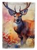 Deer House Flag Large Porch Sleeve Pole Decorative Outside Yard Banner Artwork Wall Hanging, Polyester, House Size, Multicolor