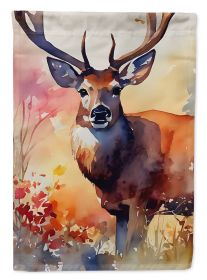 Deer House Flag Large Porch Sleeve Pole Decorative Outside Yard Banner Artwork Wall Hanging, Polyester, House Size, Multicolor (Default: Default)