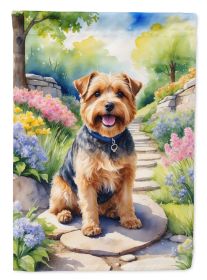 Norfolk Terrier Spring Path Garden Flag Mailbox Flag Decorative Yard Flag Banner Outside Patio Artwork Yard Flower Beds, Garden Size, Multicolor (Default: Default)
