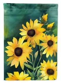 Kentucky Goldenrod in Watercolor House Flag Large Porch Sleeve Pole Decorative Outside Yard Banner Artwork Wall Hanging, Polyester, House Size (Default: Default)