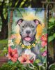 Pit Bull Terrier Luau Garden Flag Mailbox Flag Decorative Yard Flag Banner Outside Patio Artwork Yard Flower Beds, Garden Size, Multicolor