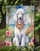 White Poodle Luau Garden Flag Mailbox Flag Decorative Yard Flag Banner Outside Patio Artwork Yard Flower Beds, Garden Size, Multicolor