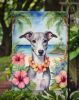 Whippet Luau Garden Flag Mailbox Flag Decorative Yard Flag Banner Outside Patio Artwork Yard Flower Beds, Garden Size, Multicolor