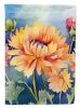 Chrysanthemums in Watercolor House Flag Large Porch Sleeve Pole Decorative Outside Yard Banner Artwork Wall Hanging, Polyester, House Size, Multicolor
