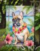French Bulldog Luau Garden Flag Mailbox Flag Decorative Yard Flag Banner Outside Patio Artwork Yard Flower Beds, Garden Size, Multicolor