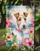 Fox Terrier Luau Garden Flag Mailbox Flag Decorative Yard Flag Banner Outside Patio Artwork Yard Flower Beds, Garden Size, Multicolor
