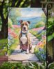 Pit Bull Terrier Spring Path Garden Flag Mailbox Flag Decorative Yard Flag Banner Outside Patio Artwork Yard Flower Beds, Garden Size, Multicolor