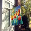 Tulips in Watercolor House Flag Large Porch Sleeve Pole Decorative Outside Yard Banner Artwork Wall Hanging, Polyester, House Size, Multicolor