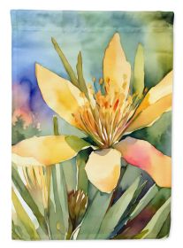 New Mexico Yucca Flower in Watercolor House Flag Large Porch Sleeve Pole Decorative Outside Yard Banner Artwork Wall Hanging, Polyester, House Size (Default: Default)