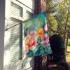 Indiana Peonies in Watercolor House Flag Large Porch Sleeve Pole Decorative Outside Yard Banner Artwork Wall Hanging, Polyester, House Size