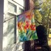 Lilies in Watercolor House Flag Large Porch Sleeve Pole Decorative Outside Yard Banner Artwork Wall Hanging, Polyester, House Size, Multicolor