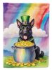 German Shepherd St Patrick's Day House Flag Large Porch Sleeve Pole Decorative Outside Yard Banner Artwork Wall Hanging, Polyester, House Size
