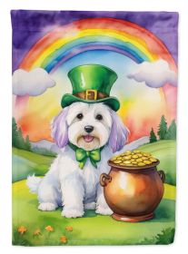 Coton de Tulear St Patrick's Day House Flag Large Porch Sleeve Pole Decorative Outside Yard Banner Artwork Wall Hanging, Polyester, House Size (Default: Default)