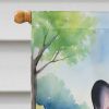 French Bulldog Spring Path House Flag Large Porch Sleeve Pole Decorative Outside Yard Banner Artwork Wall Hanging, Polyester, House Size, Multicolor