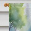 Corgi Spring Path House Flag Large Porch Sleeve Pole Decorative Outside Yard Banner Artwork Wall Hanging, Polyester, House Size, Multicolor