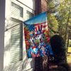 All American Dalmatian House Flag Large Porch Sleeve Pole Decorative Outside Yard Banner Artwork Wall Hanging, Polyester, House Size, Multicolor
