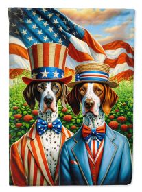 All American Pointer House Flag Large Porch Sleeve Pole Decorative Outside Yard Banner Artwork Wall Hanging, Polyester, House Size, Multicolor (Default: Default)