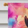 Hippie Animal Horse House Flag Large Porch Sleeve Pole Decorative Outside Yard Banner Artwork Wall Hanging, Polyester, House Size, Multicolor
