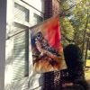 Northern Hawk Owl House Flag Large Porch Sleeve Pole Decorative Outside Yard Banner Artwork Wall Hanging, Polyester, House Size, Multicolor