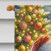Chihuahua and Santa Claus House Flag Large Porch Sleeve Pole Decorative Outside Yard Banner Artwork Wall Hanging, Polyester, House Size, Multicolor