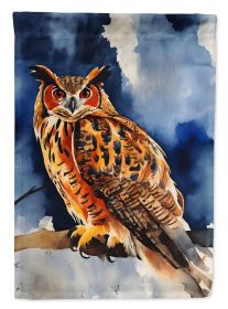 Eurasian Eagle Owl House Flag Large Porch Sleeve Pole Decorative Outside Yard Banner Artwork Wall Hanging, Polyester, House Size, Multicolor (Default: Default)