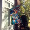 All American Havanese House Flag Large Porch Sleeve Pole Decorative Outside Yard Banner Artwork Wall Hanging, Polyester, House Size, Multicolor
