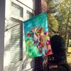 Hippie Animal Cow House Flag Large Porch Sleeve Pole Decorative Outside Yard Banner Artwork Wall Hanging, Polyester, House Size, Multicolor