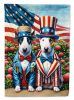 All American Bull Terrier House Flag Large Porch Sleeve Pole Decorative Outside Yard Banner Artwork Wall Hanging, Polyester, House Size, Multicolor