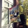Black Swan House Flag Large Porch Sleeve Pole Decorative Outside Yard Banner Artwork Wall Hanging, Polyester, House Size, Multicolor