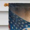 All American Lhasa Apso House Flag Large Porch Sleeve Pole Decorative Outside Yard Banner Artwork Wall Hanging, Polyester, House Size, Multicolor